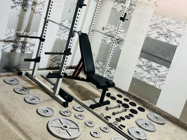 HAVEY DUTY POWER RACK WEIGHTS BAR BENCH DUMBLS - Main image