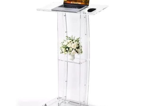 Podium Stand 120 cm Acrylic Lectern Mobile Laptop - Main image