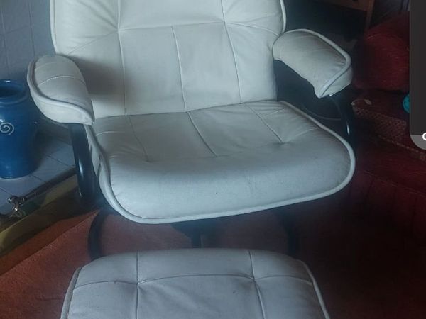 Swivel/Rer ceam leather feeding chair with Ottoman - Main image