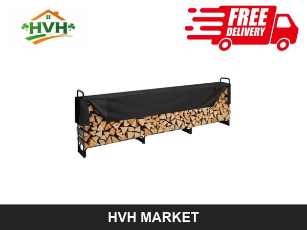 3.86m Firewood Rack with Waterproof Cover - Main image