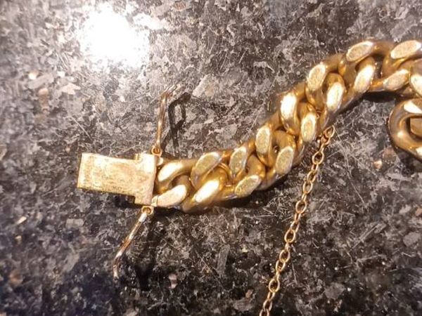 Gold mens bracelet. - Main image
