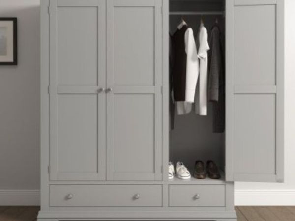 Bordeaux 3 Door Wardrobe Pebble Grey - Main image
