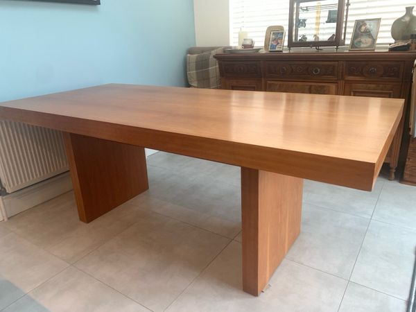 Large Cherry Wood Veneer Dining Table - Main image