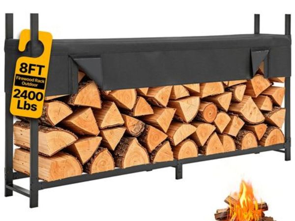 Firewood Rack with Waterproof Cover 2440 mm Outdoo - Main image