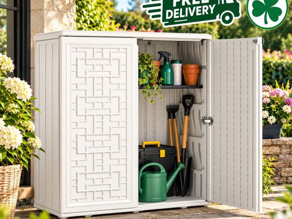 Outdoor Resin Storage Cabinet White Waterproof - Main image