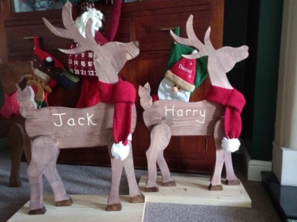 🎅 Handmade Wooden Christmas Reindeer for Sale 🦌 - Main image