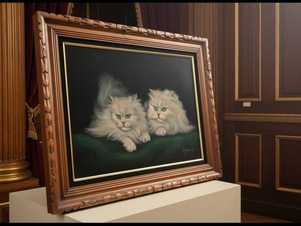 Large vintage oil painting - Main image