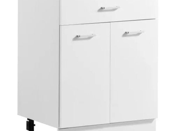 White Shaker Base Cabinet Ready to Assemble 60cmW - Main image