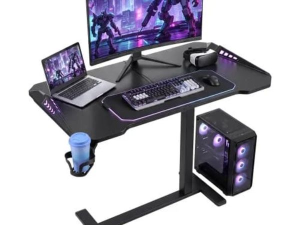 Overbed Table 800 x 450 mm Mobile Gaming Desk with - Main image