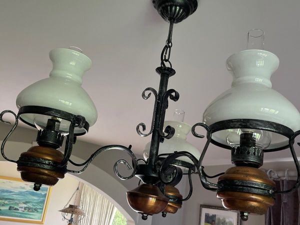 Traditional Wrought Iron & Brass Ceiling Light - Main image