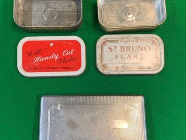 Vintage cigarette case and tins - Main image