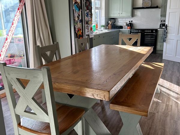 Solid beautiful Table 4 chairs and bench - Main image