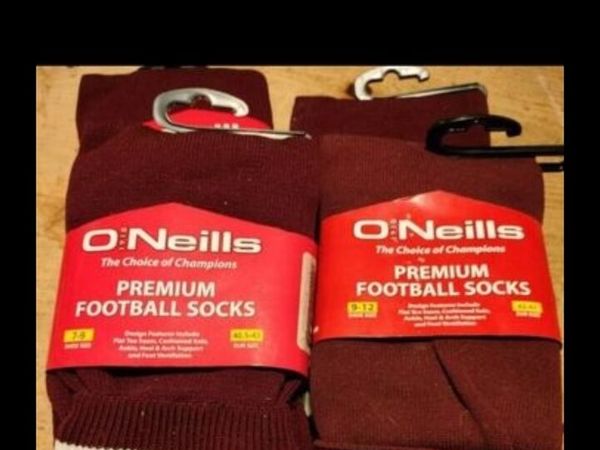 NEILLS Adult Maroon socks sizes 7/9 and 9/12. 2 fo - Main image