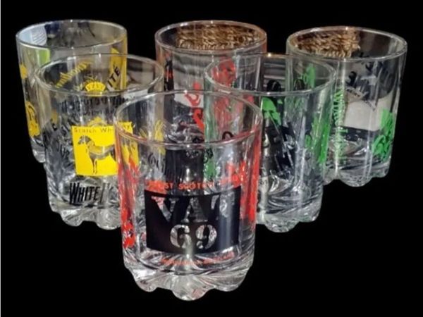 Vintage 1960s Scotch Whisky Glasses - Set of 6 - Main image