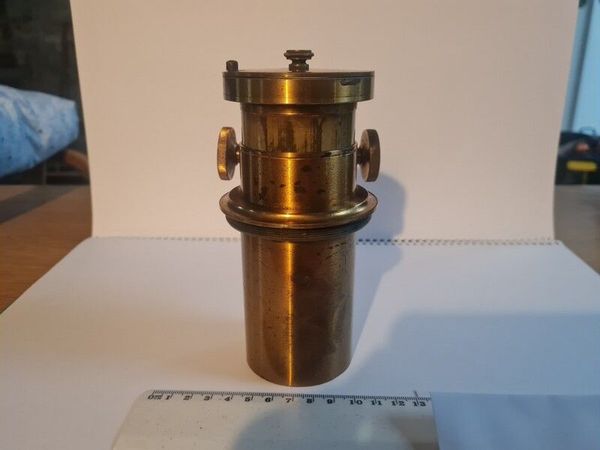 Antique Box Camera with Brass Lens - Main image