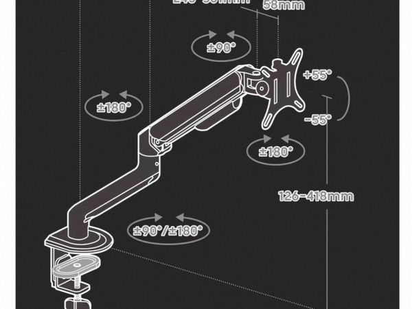 gas spring desk mount - Main image