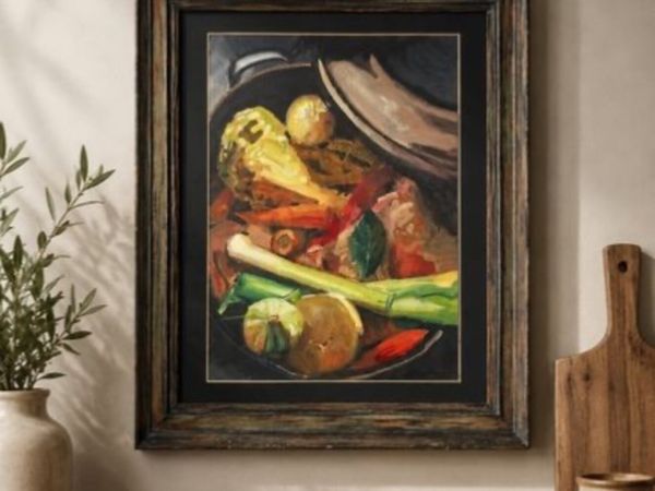 Original Still Life Acrylic Painting - Framed Vege - Main image