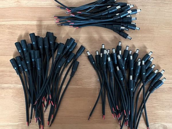 Job Lot 76 DC Power Pigtail Connectors - 28 Female - Main image
