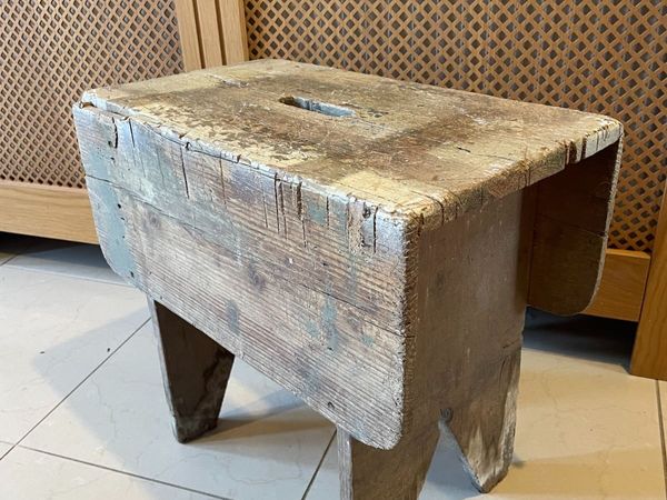 Vintage Kilrane Technical School, Pine stool - Main image