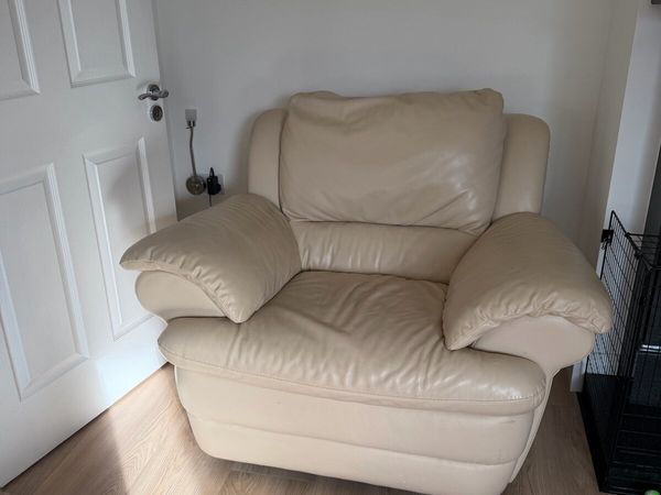 Free to take away 2 x cream leather armchairs - Main image