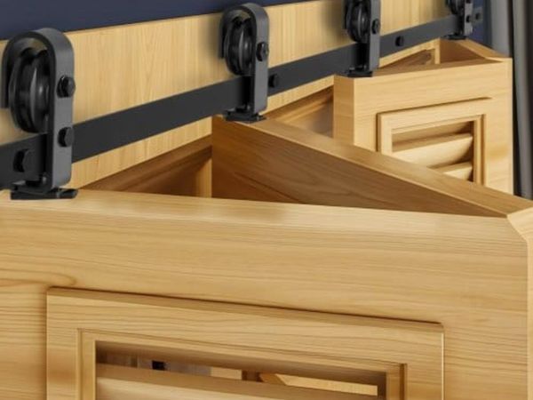 Bi-Folding Sliding Barn Door Hardware Track Kit, 7 - Main image