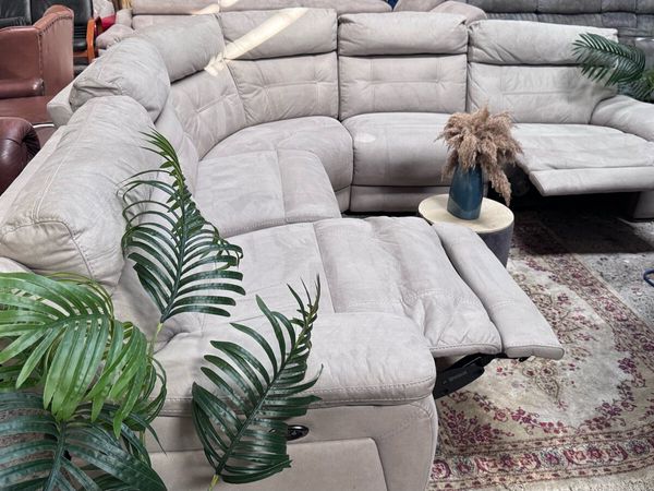 Electric recliner suede corner sofa - Main image