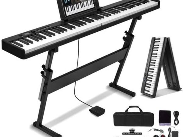 88 Key Folding Keyboard Piano, Bluetooth & MIDI, - Main image
