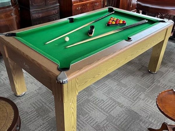 Lyric 6.5ft x 3.6ft Slimline  Oak pool table & cue - Main image