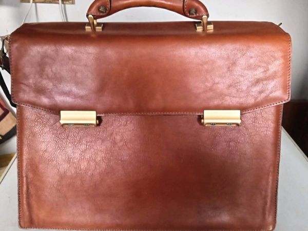 Stratic Vintage Expandable Leather Briefcase - Main image
