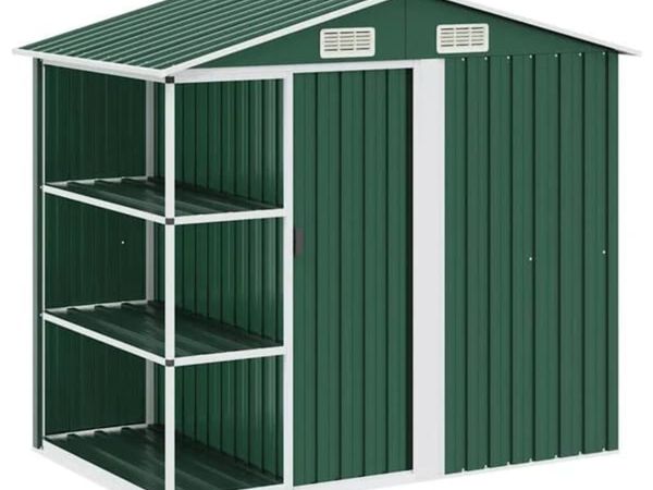 Garden Shed with Rack Green 205x130x183 cm Iron

D - Main image