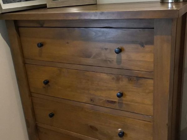 Solid pine Dresser and tall chest of Drawers - Main image