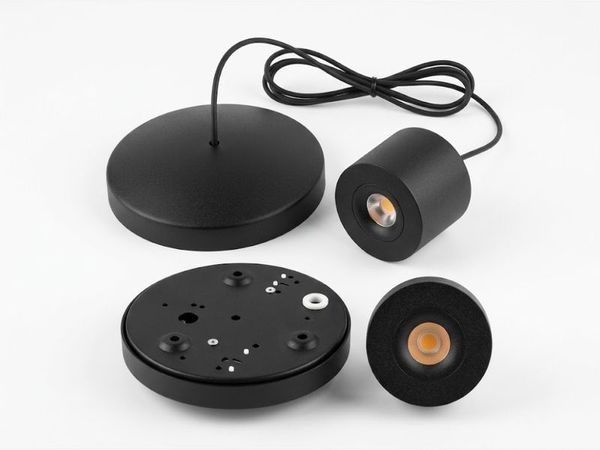 New Set of 4 Intra Lighting Biba Edgy LED Pendant Lights Matte Black Designer - Main image