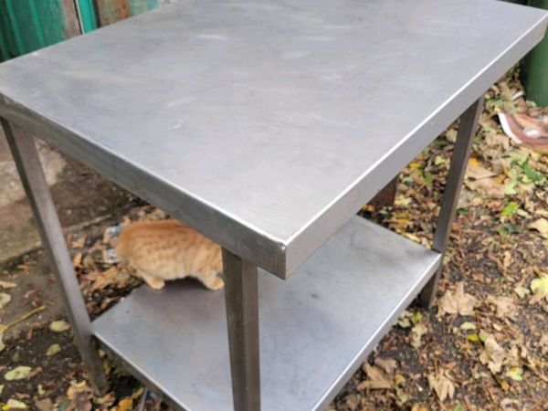 Table Stainless Steel Shelved - Main image