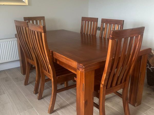 Solid Oak Table and chairs - Main image