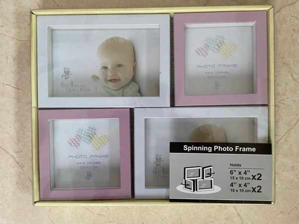 NEW SEALED Spinning Photo Frame - 4 pictures - Main image