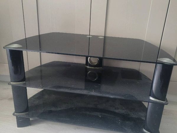 Black glass TV stand - Main image