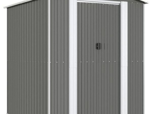 Garden Shed Light Grey 192x191x223 cm Galvanised S - Main image