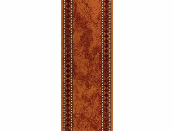 Runner Rug FLORNES Woven Orange Diamonds 67 x 150 - Main image