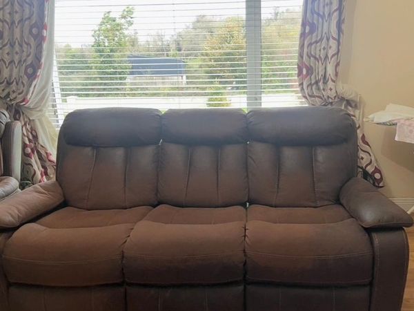 3 seater brown recliner sofa - Main image