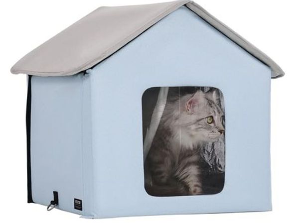 Heated Cat House, Outdoor Kitty Shelter with Timer - Main image