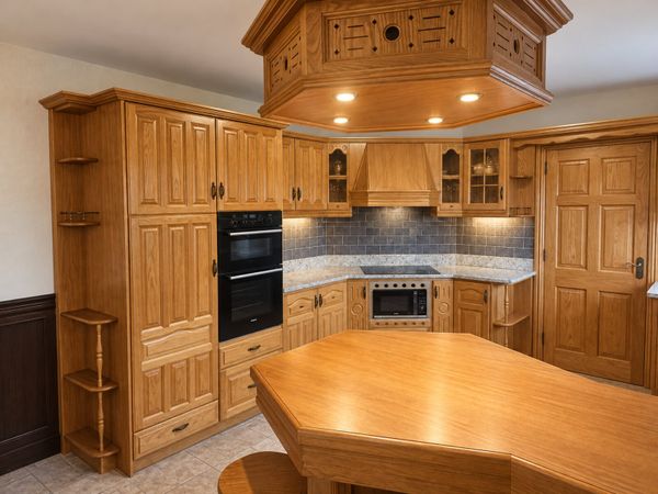 Solid Oak and Mahogany Kitchen, Doors, Units etc - Main image
