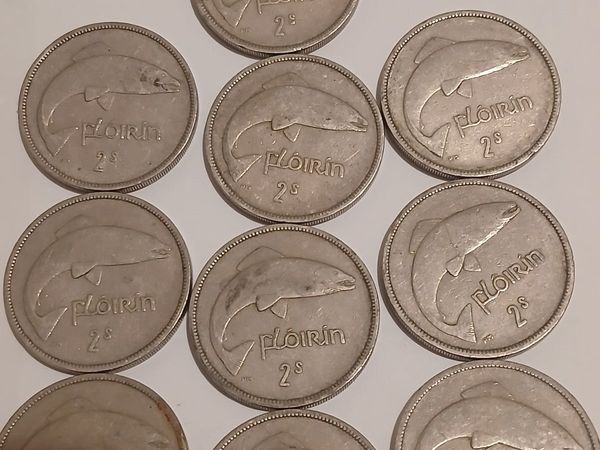 100 vintage irish florins - Main image