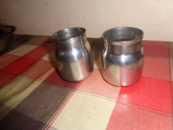 Stainless Steel Milk/Cream Containers x 2 for sale - Main image