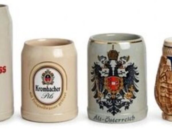 6 vintage German beer steins - Main image