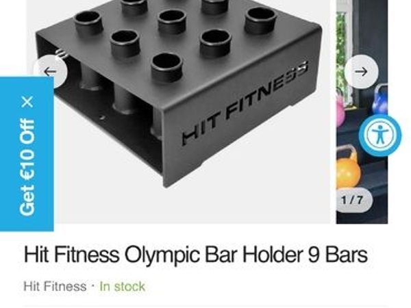 Olympic Barbell Storage Holder, Holds 9 Olympic Barbells, Saves Space! Selling Cheap!!! - Main image