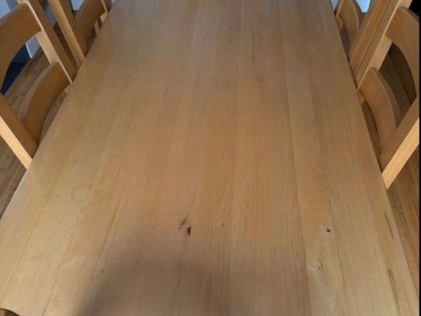 Solid wooden dining table and chairs - Main image