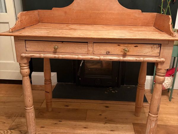Antique tall slender legged writing desk - Main image
