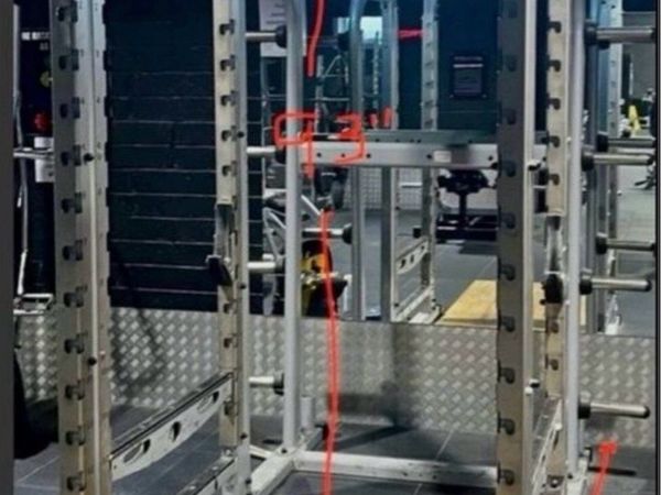 Commercial Indigo fitness Power rack and bench. - Main image