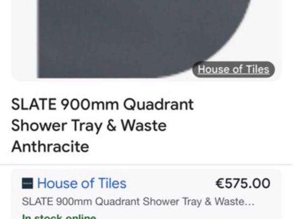 Black slate shower tray - Main image