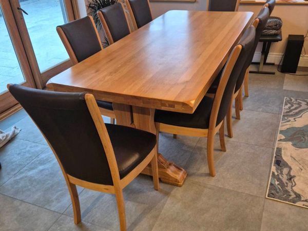 Solid Oak Table and 8 Chairs - Main image